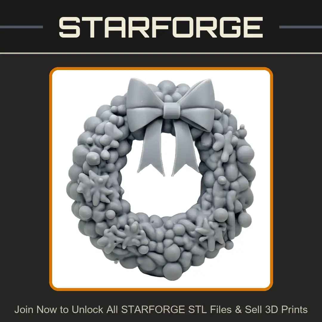 Christmas Wreath Bow Ribbon Snowflake Star Berry Bead Holiday Winter Garland Ornament - View 1 of 2