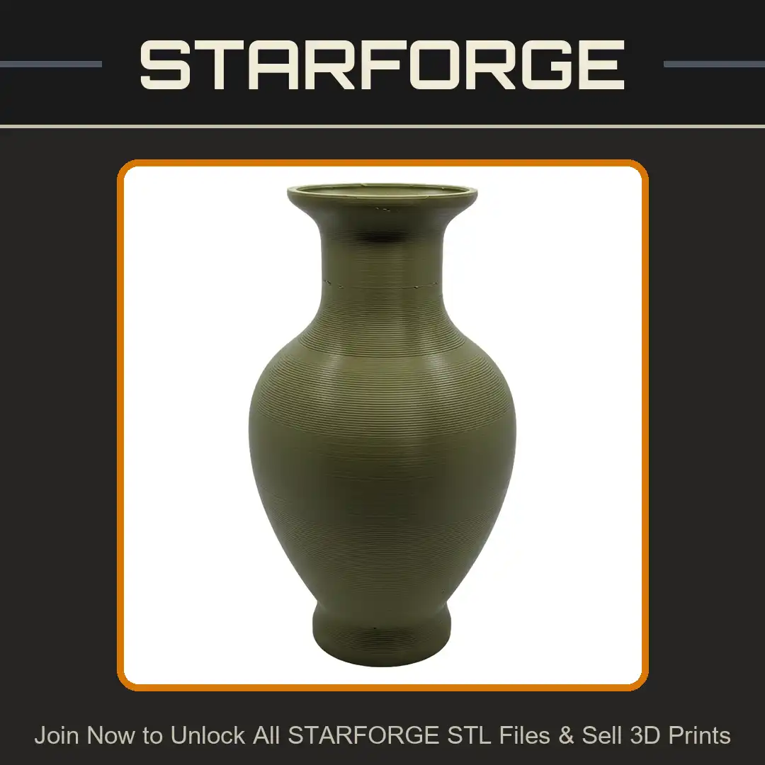 Classic Baluster Vase Flared Rim Narrow Neck Bulbous Body Footed Pedestal Base Urn Pot - View 1 of 2