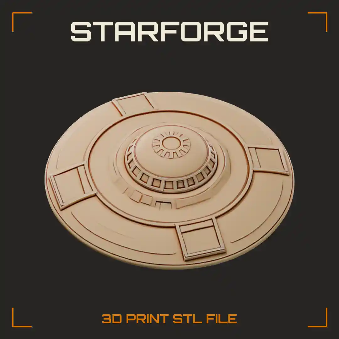 Classic Flying Saucer with Domed Cockpit Ribbed Vents and Recessed Hull Panels - 3D Printable STL File