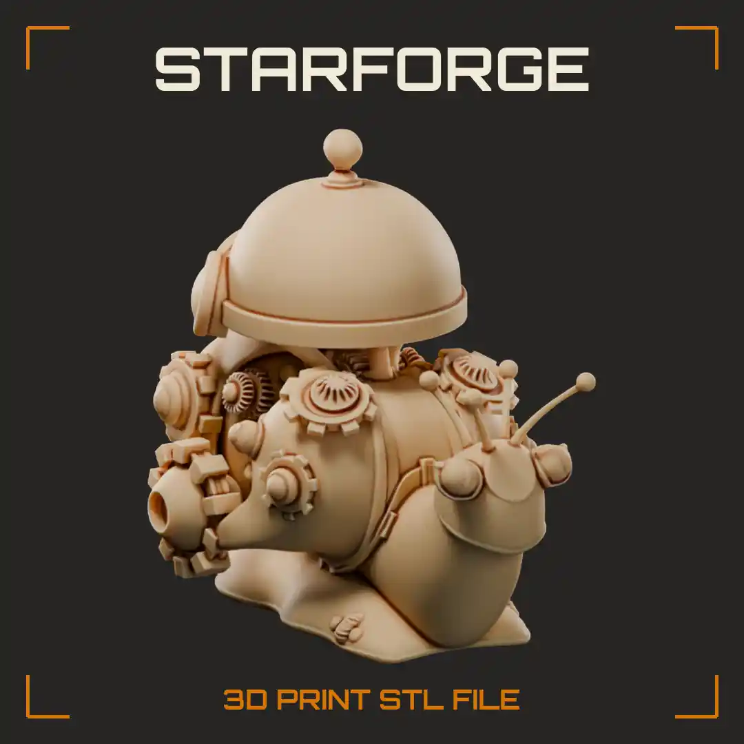 Clockwork Snail with Brass Gear Shell and Domed Bakery Cloche Top - 3D Printable STL File