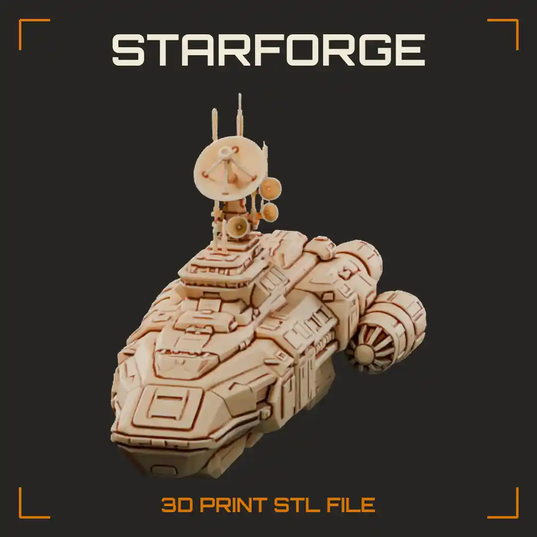 Command Ship With Antenna Array Raised Bridge Tower Armored Hull And Engines
