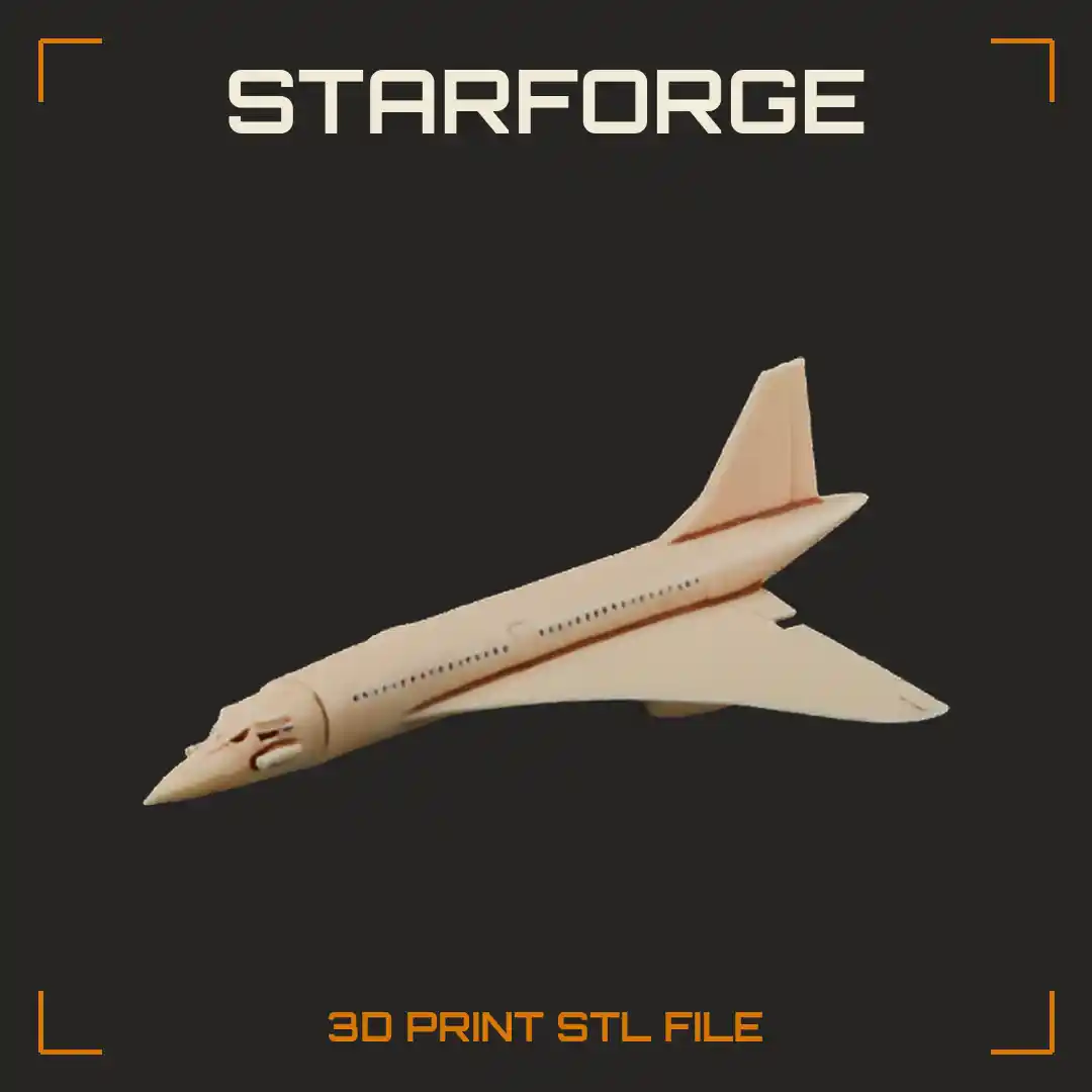 Concorde Supersonic Airliner with Ogival Delta Wing Drooping Needle Nose and Paired Engine Nacelles