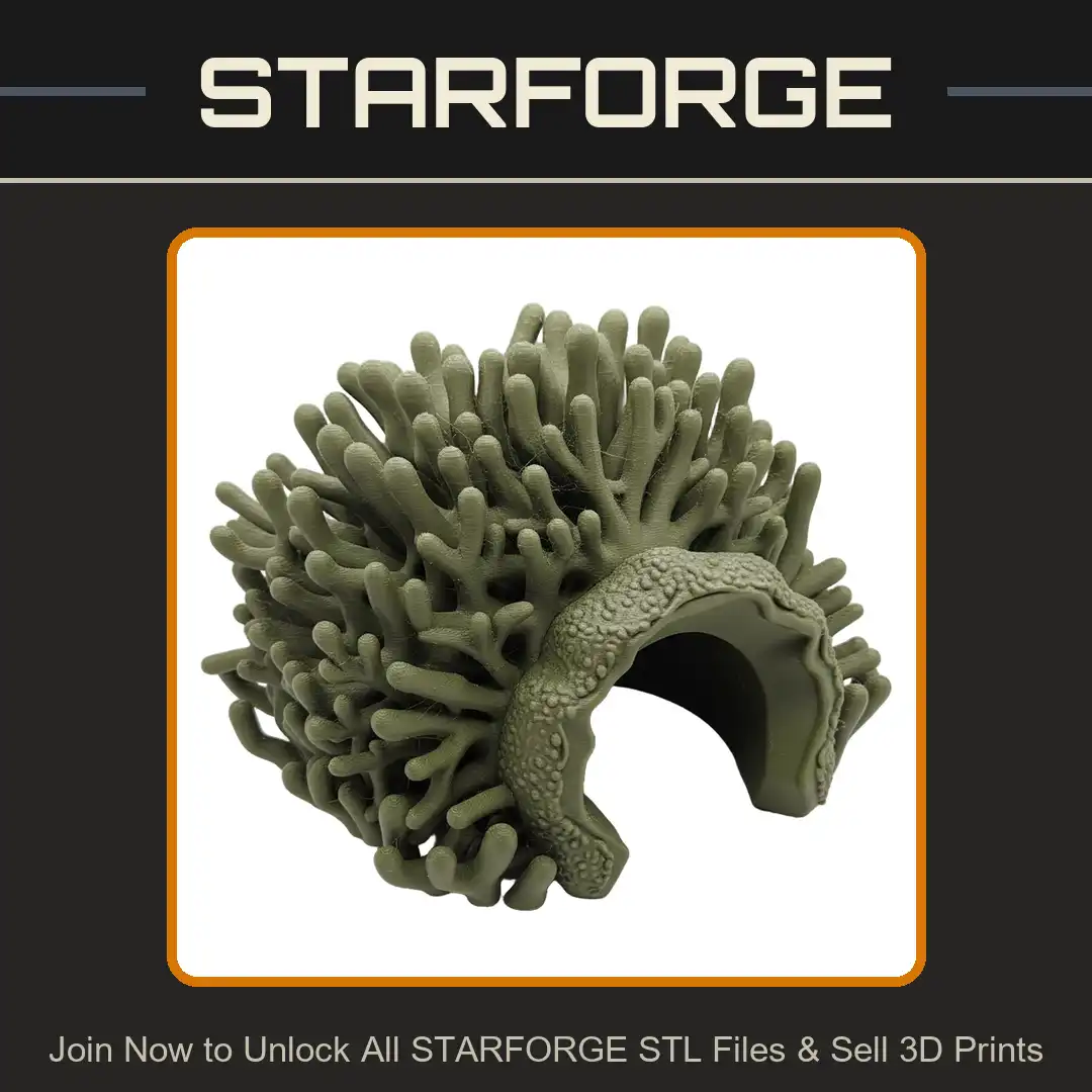 Coral Anemone Tentacle Hair Wig Helmet Headgear Organic Textured Pebbled Polyp Stalks - View 1 of 2