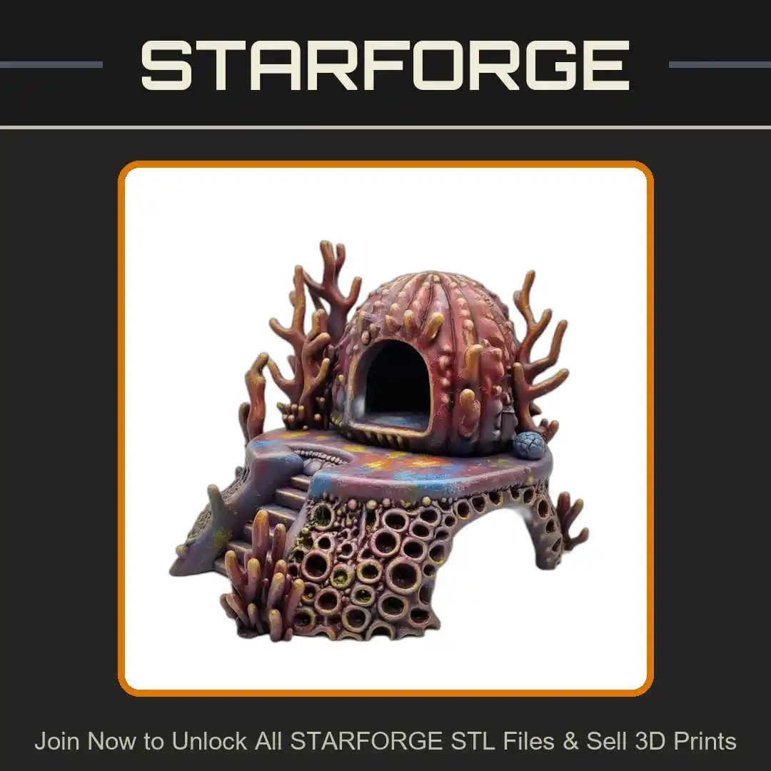 Coral Cave Hideaway Organic Structure Arch Staircase Coral Details Reptile Fish Tank - 3D Printable STL File