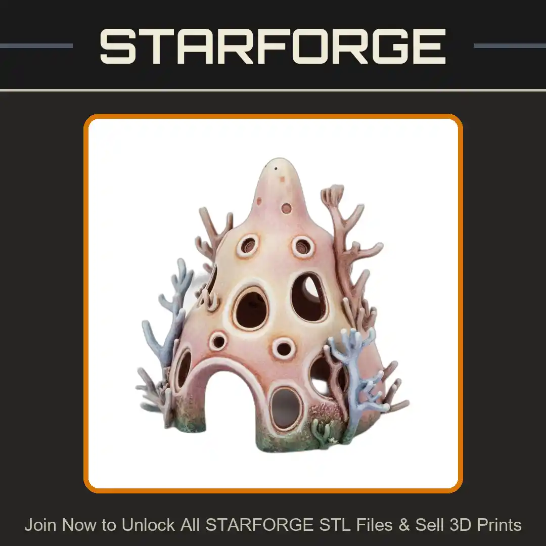 Coral Inspired Dome Structure Organic Branch Openings Natural Habitat Reptile Fish Tank - 3D Printable STL File