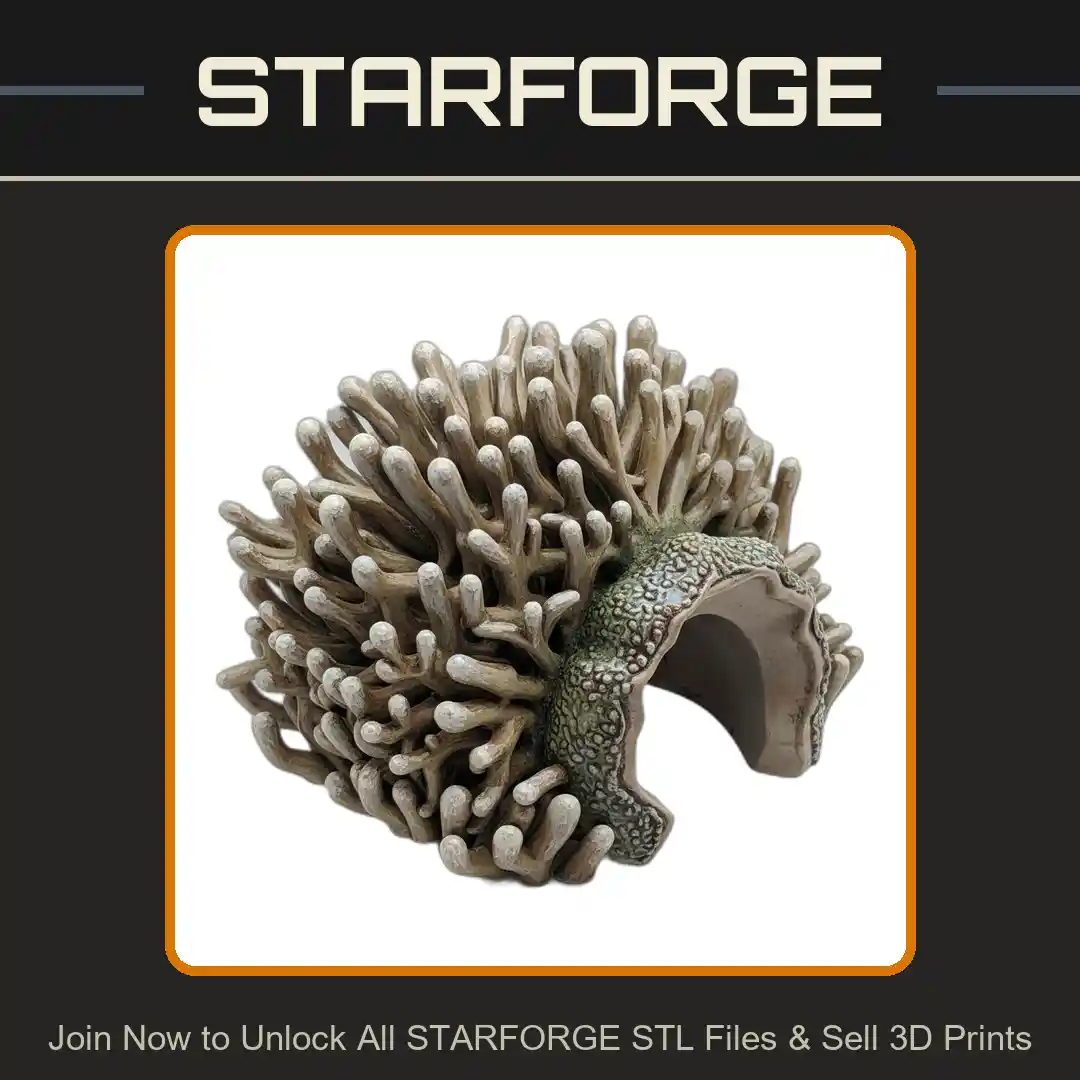 Coral Inspired Textured Organic Form Reptile Fish Tank - 3D Printable STL File