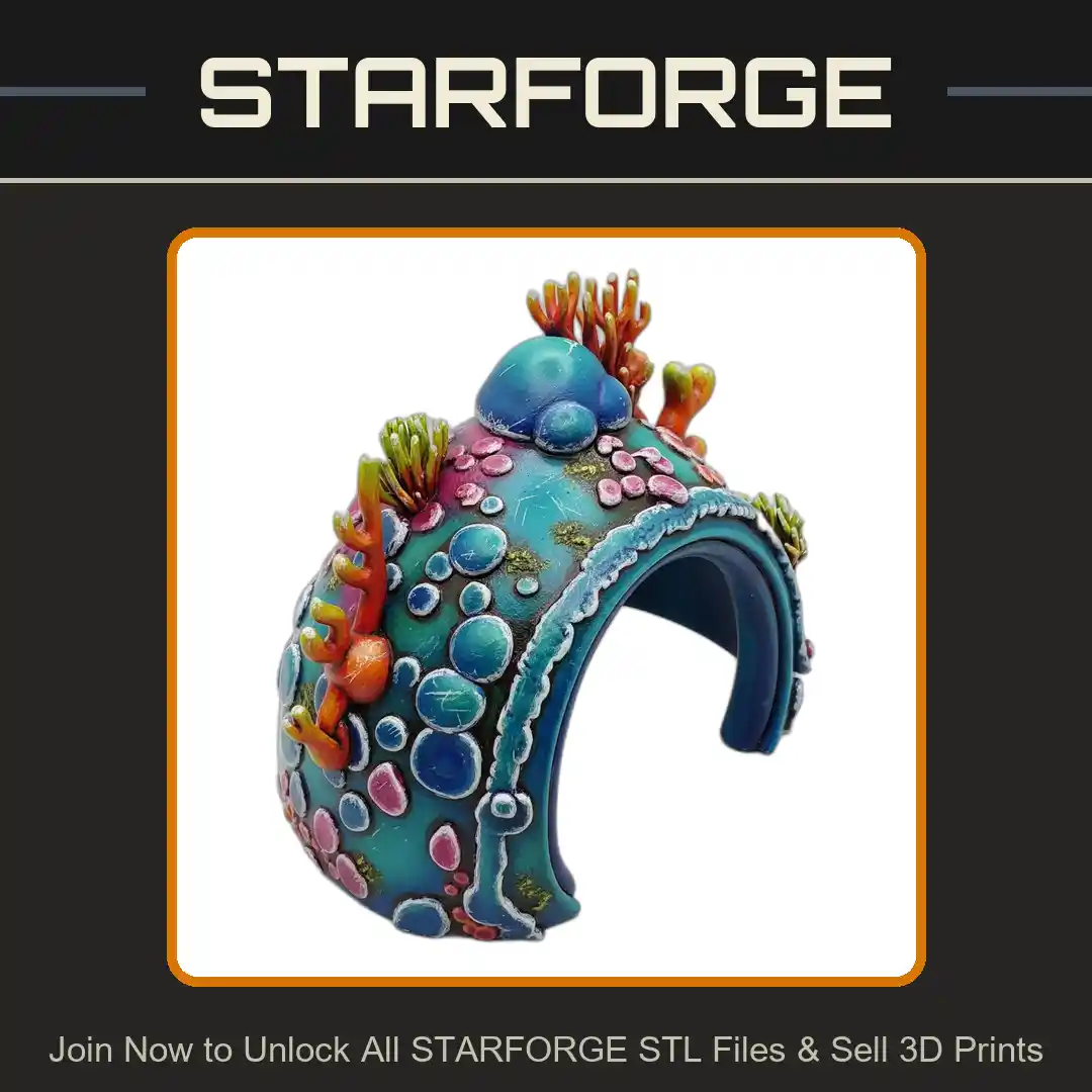 Coral Reef Cave Structure Bubbles Textured Surface Organic Design Reptile Fish Tank - 3D Printable STL File