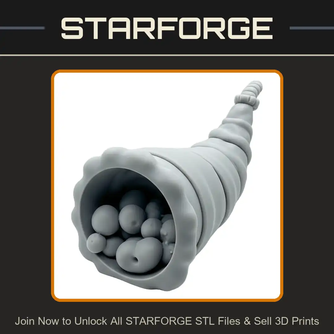 Cornucopia Horn of Plenty Harvest Thanksgiving Fruit Autumn Scalloped Segmented Apples - View 1 of 2