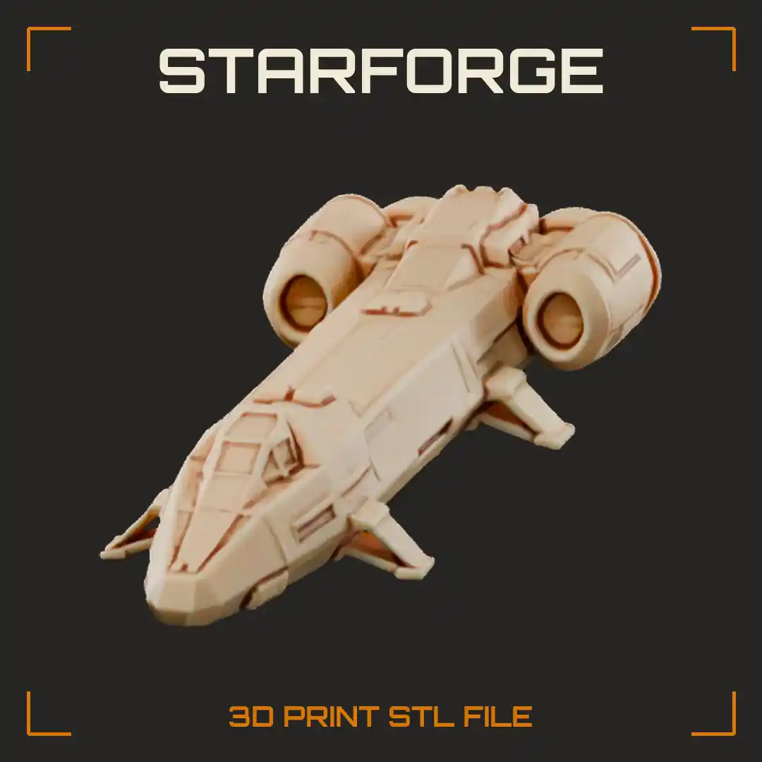Courier Ship With Slim Hull Oversized Engines Small Cockpit And Cargo Hatch
