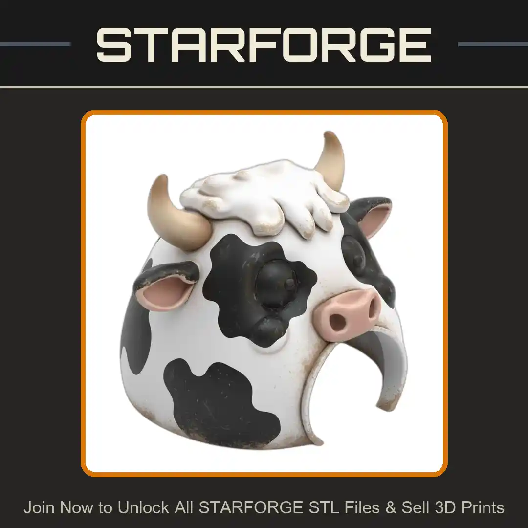 Cow Themed Horns Snout Curved Entrance Playful Design Reptile Fish Tank - 3D Printable STL File