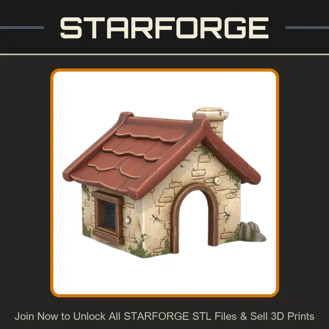 Cozy Cottage Pet Hide with Classic Roof Design for Small Animals - 3D Printable STL File