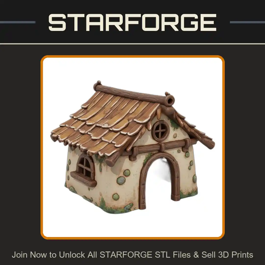 Cozy Cottage Shaped Pet Hide for Small Animals - 3D Printable STL File
