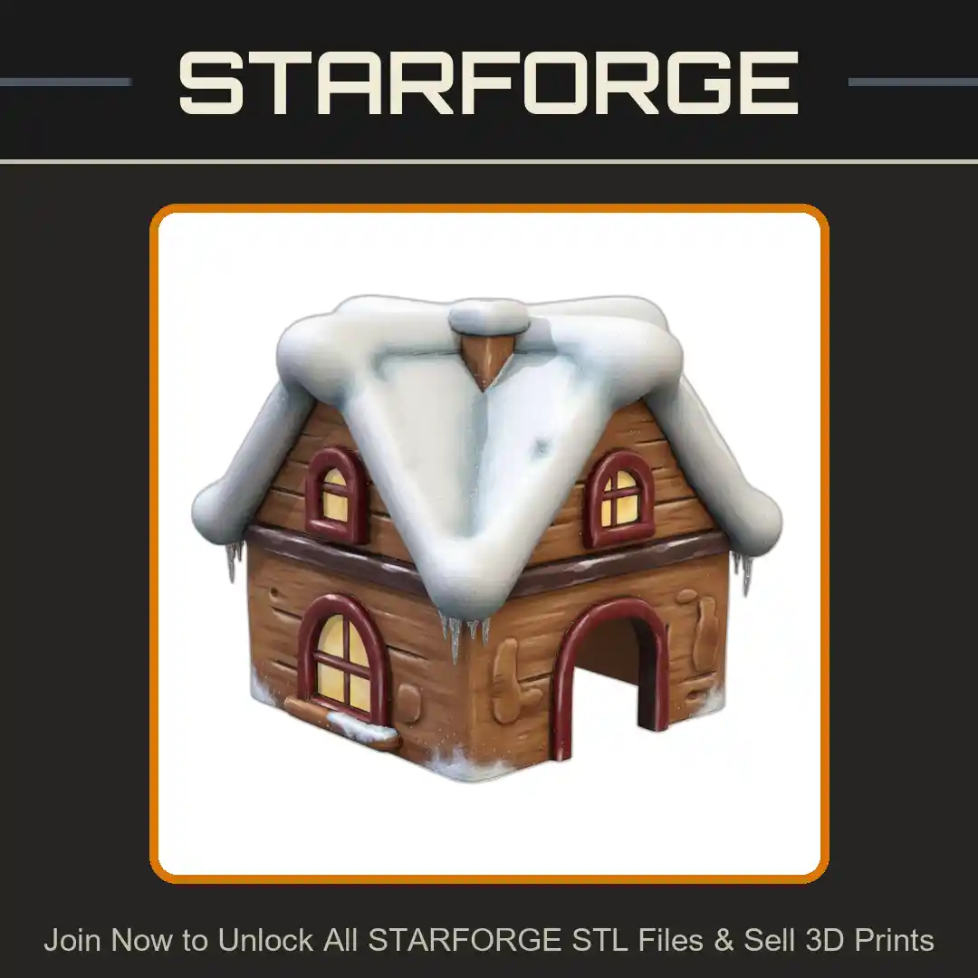 Cozy Cottage Winter Theme Pet Hide for Small Animals - 3D Printable STL File