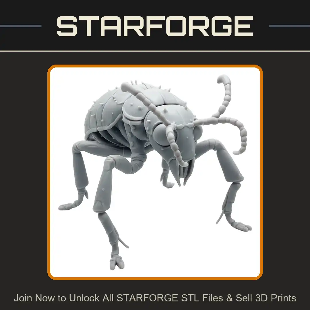 Crouching Spiked Beetle Mandibles Pincers Segmented Shell Spiny Insect Bug Antennae Scarab - View 1 of 2