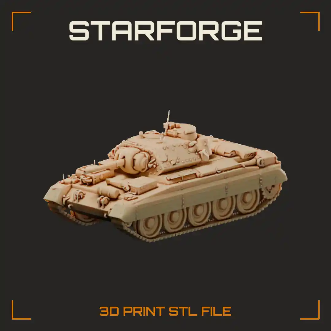 Crusader Cruiser Tank With Christie Suspension Large Road Wheels And Angled Turret