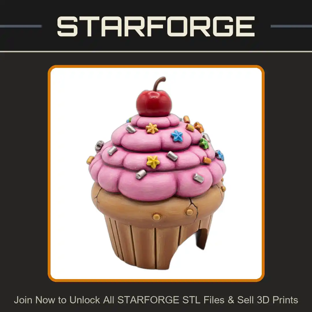 Cupcake Shaped Dome Star Sprinkles Cherry Top Reptile Fish Tank - 3D Printable STL File
