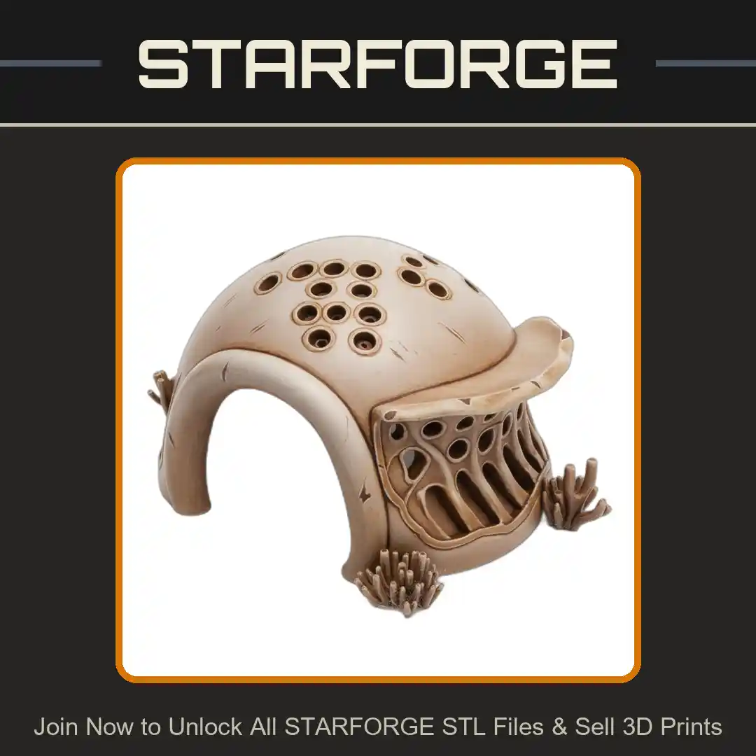 Curved Shell Structure Vent Holes Coral Accents Organic Design Reptile Fish Tank - 3D Printable STL File