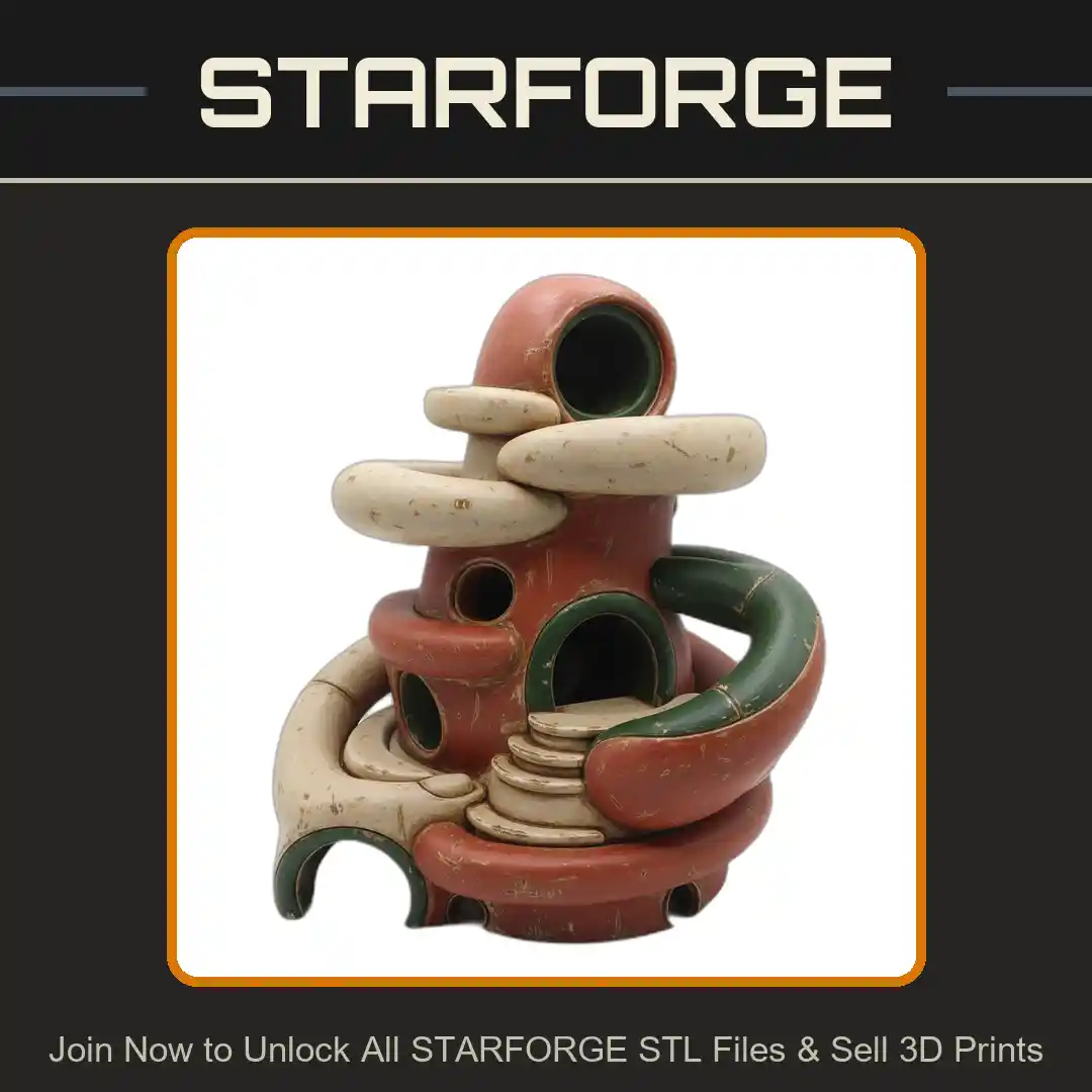 Curved Spiral Structure Multiple Openings Rounded Entrances Reptile Fish Tank - 3D Printable STL File