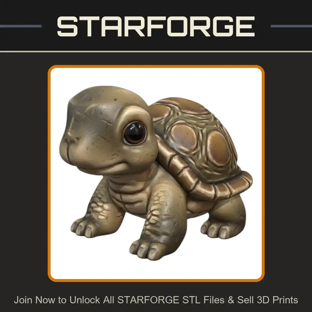 Cute Baby Tortoise Figure - 3D Printable STL File