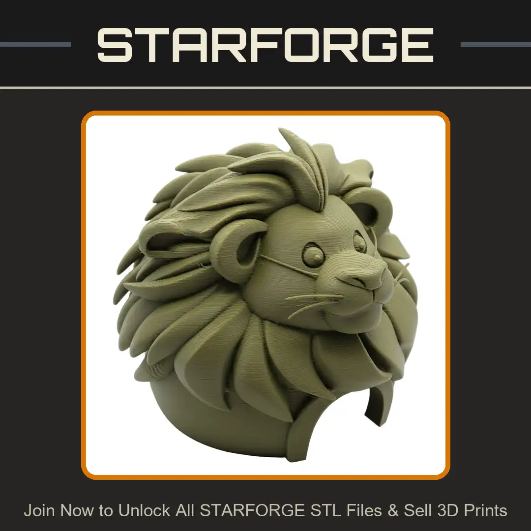 Cute Chibi Baby Lion Head Smiling Feline Animal Cub Mane Whiskers Kawaii Keycap - View 1 of 2