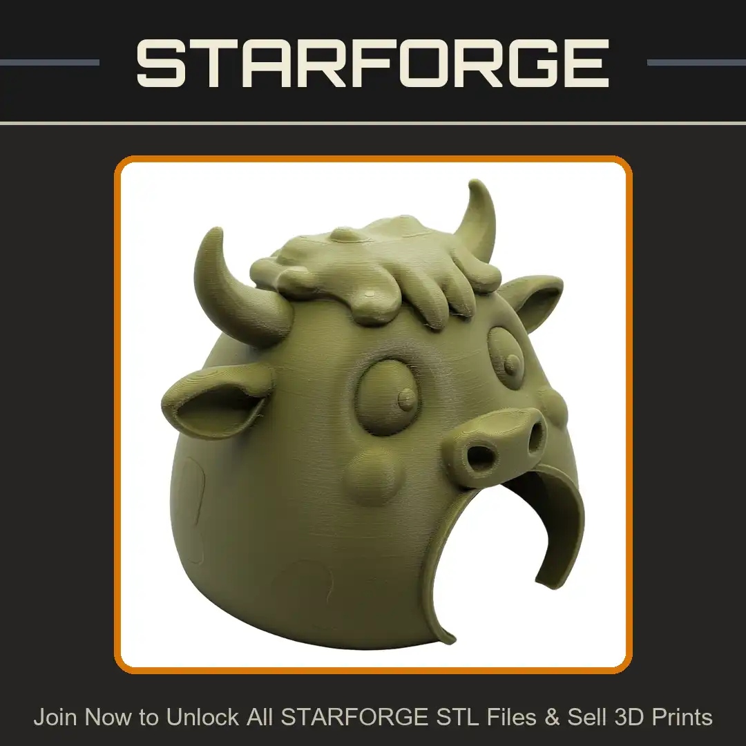 Cute Derpy Cow Bull Calf Horns Ears Snout Nostrils Heart Spot Pattern Kawaii Bovine - View 1 of 2