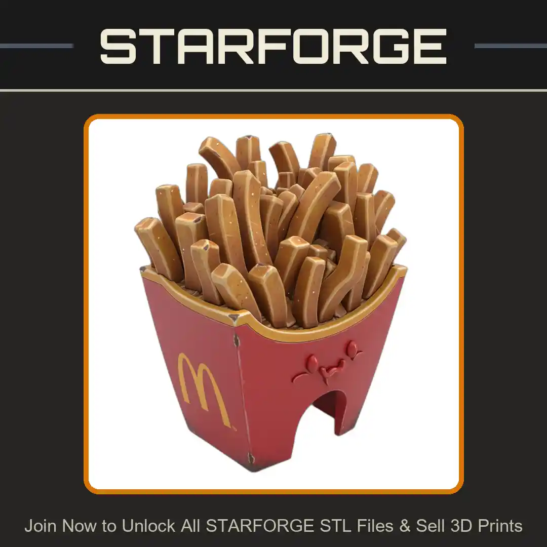 Cute French Fries Box Hideaway Entrance Playful Design Reptile Fish Tank - 3D Printable STL File