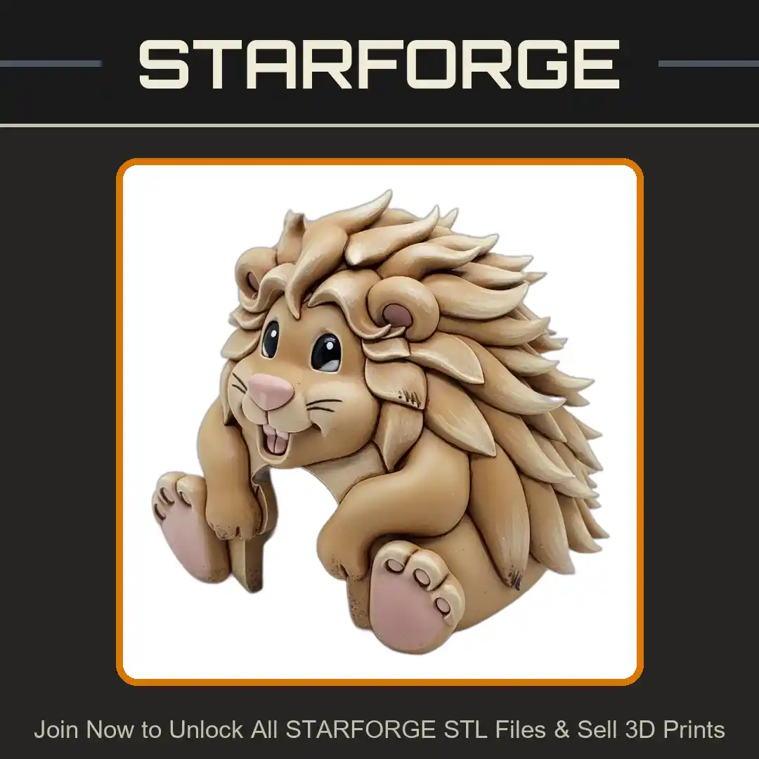 Cute Hedgehog Cartoon Style Spiky Fur Playful Pose Reptile Fish Tank - 3D Printable STL File