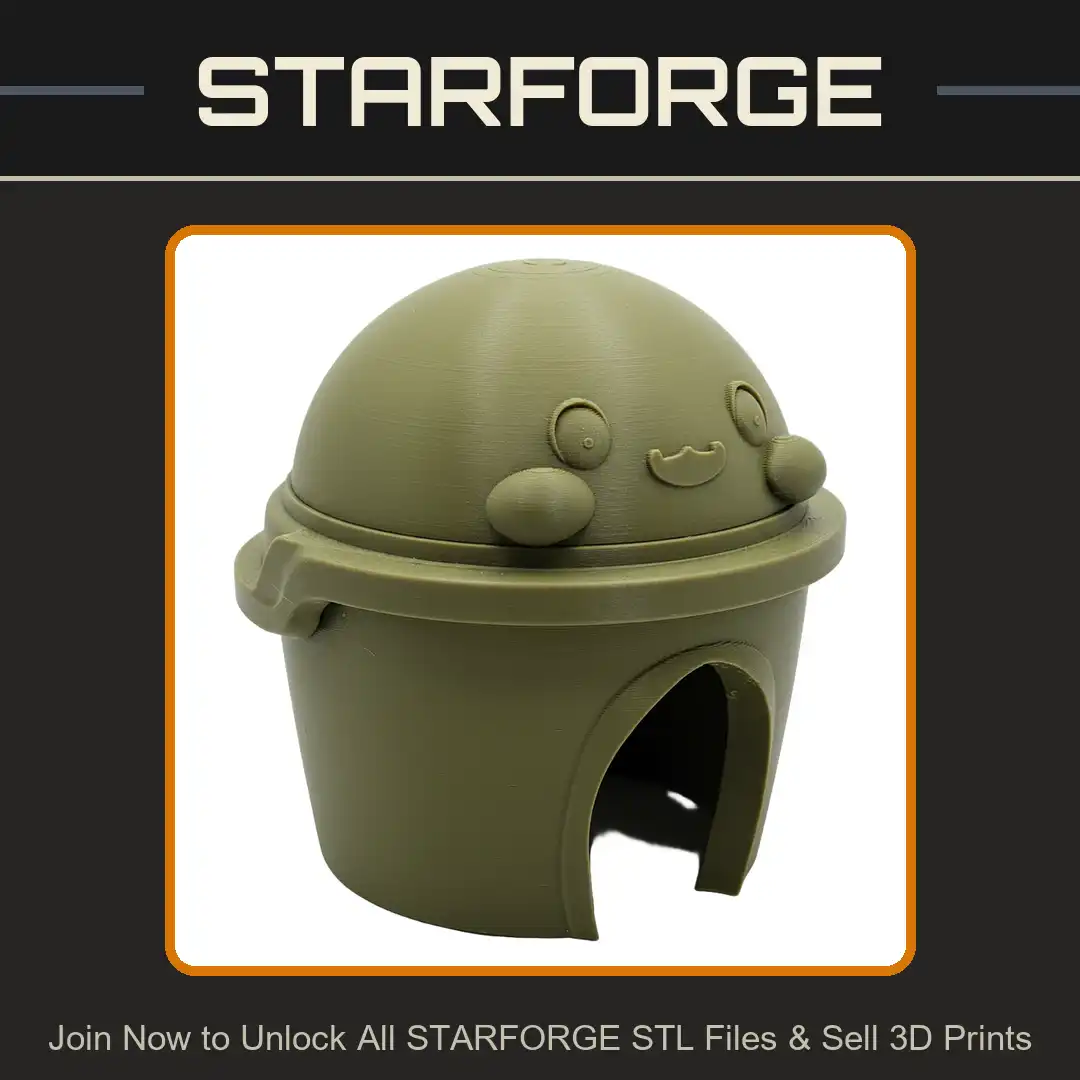 Cute Kawaii Chibi Smiling Slime Mascot House Hut Arched Door Storage Jar Lid Container - View 1 of 2