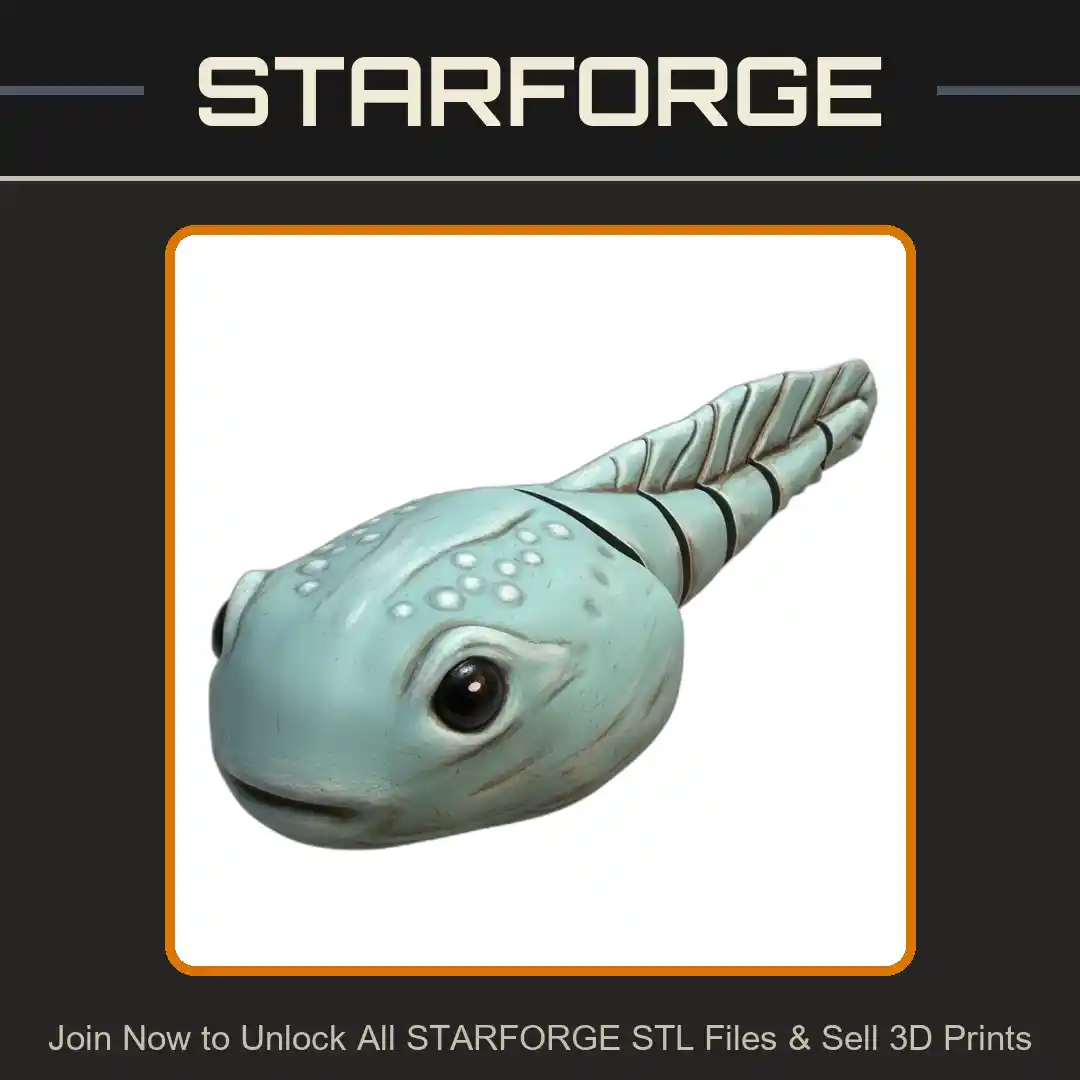 Cute Print-in-Place Flexi Tadpole Toy for Kids - 3D Printable STL File