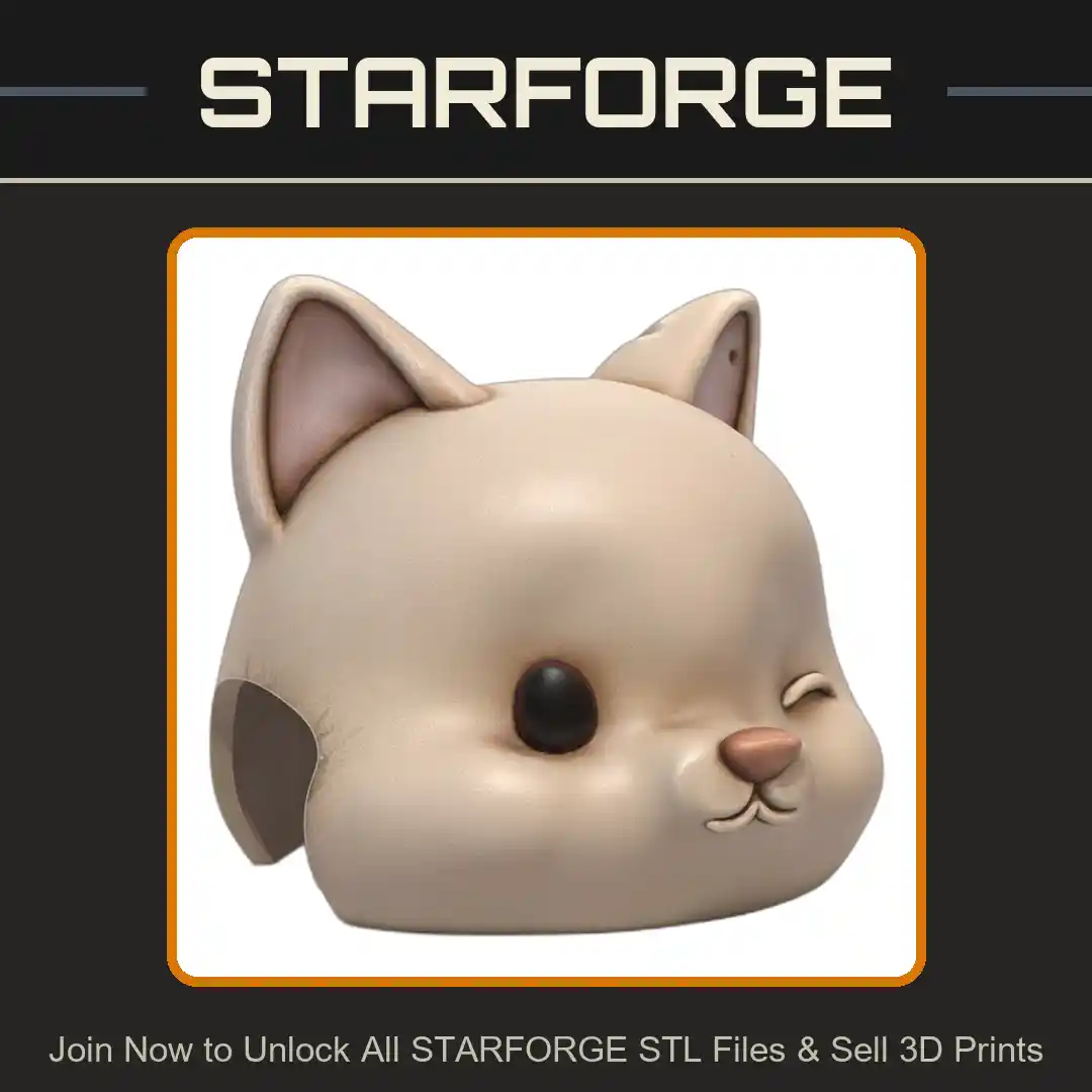 Cute Silicone-Like Cat Ear Pet Hide for Small Animals - 3D Printable STL File