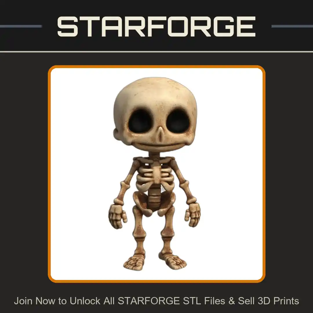 Cute Skeleton Figurine for Halloween Decor - 3D Printable STL File