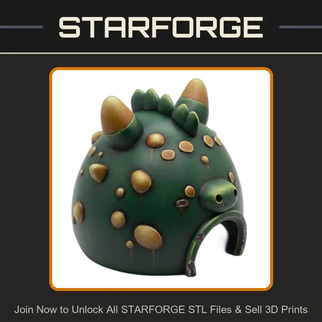 Dinosaur Egg Cave Spikes Arch Entrance Dotted Texture Reptile Fish Tank - 3D Printable STL File