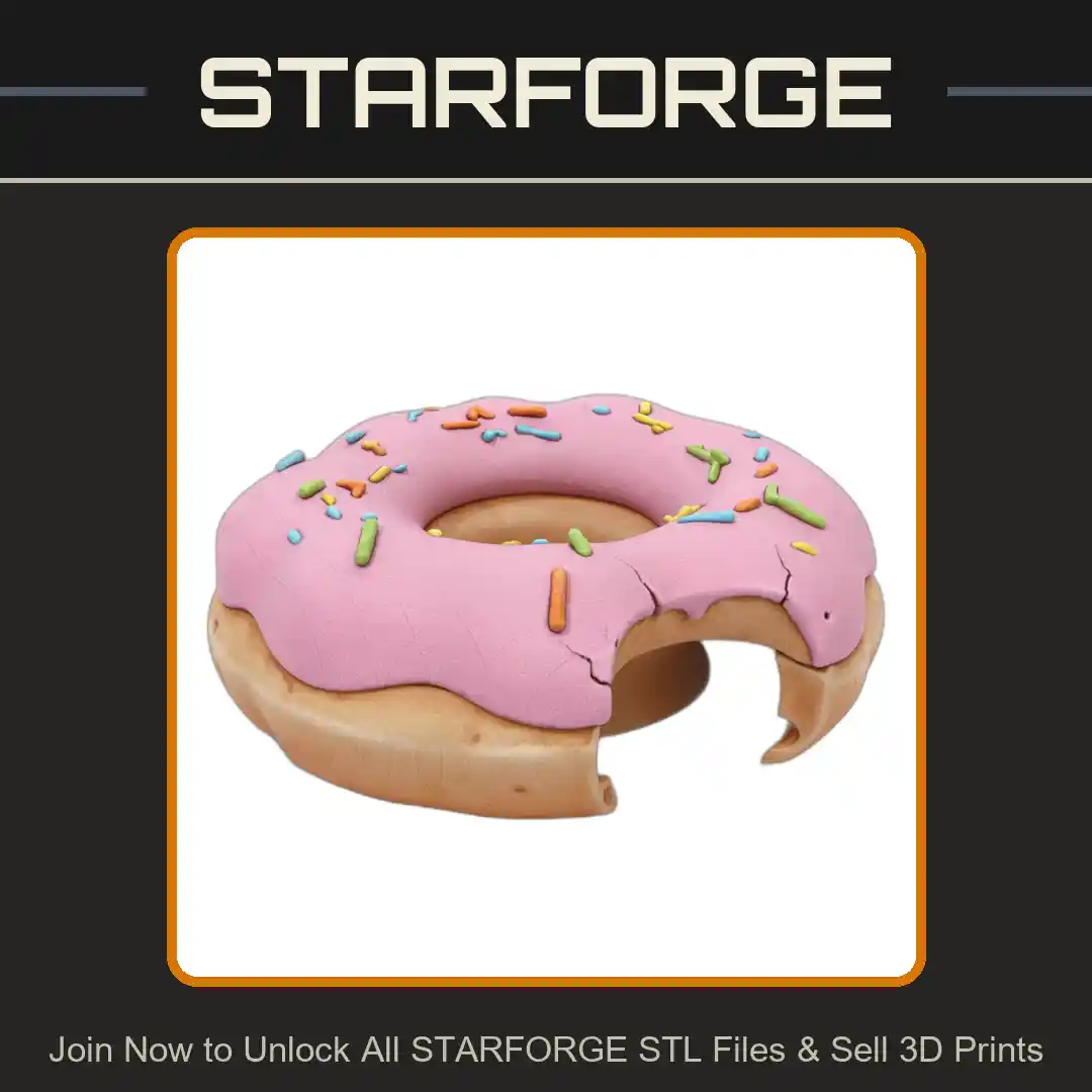 Donut Shaped Pet Hide with Frosted Sprinkles Design for Small Animals - 3D Printable STL File