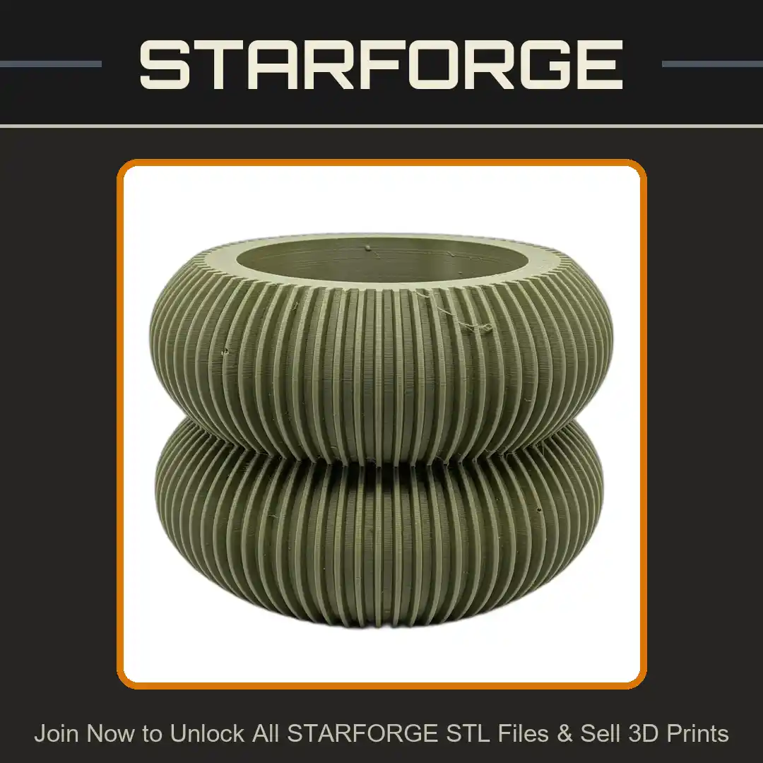 Double Stacked Ribbed Planter for Modern Indoor Spaces Vase Mode - 3D Printable STL File