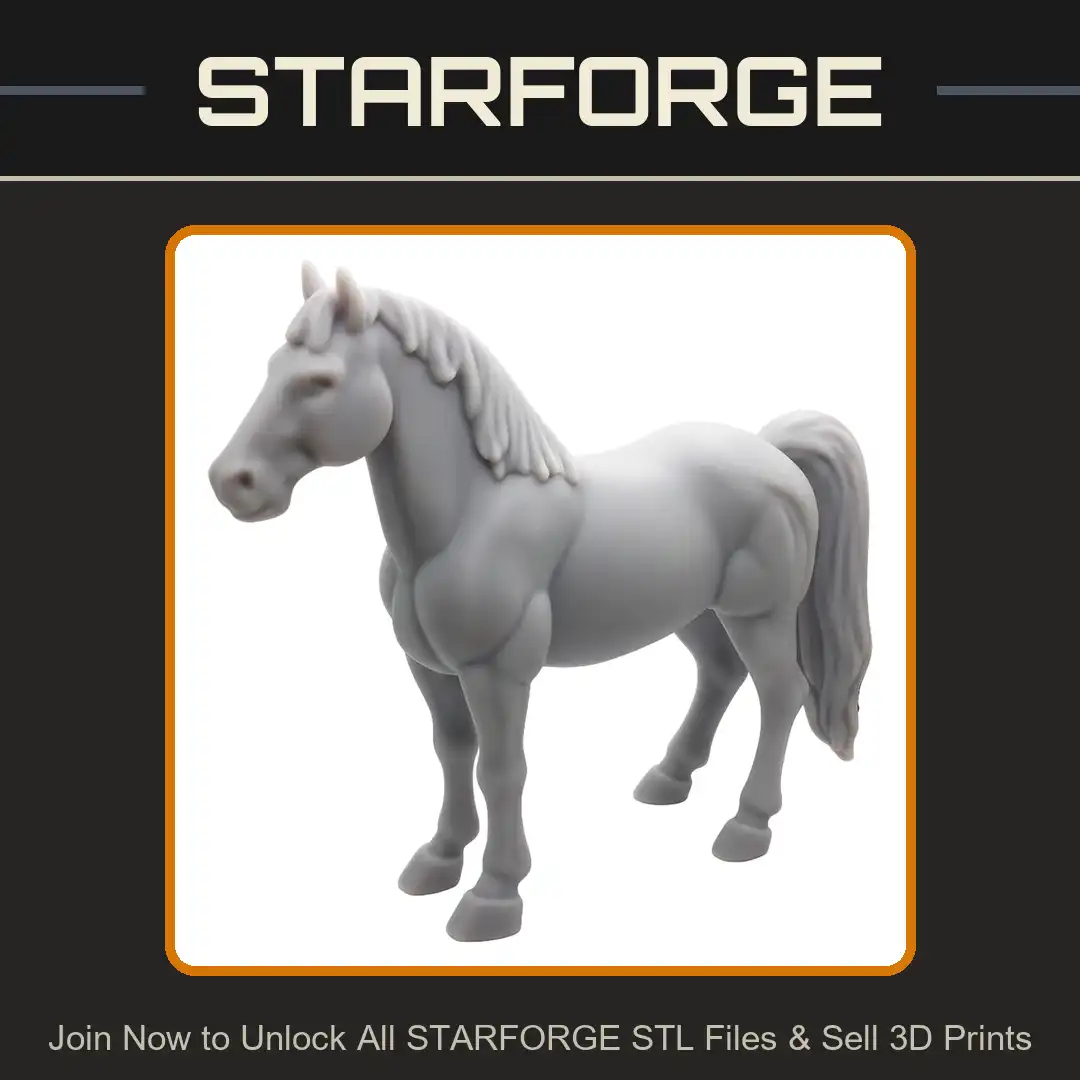 Draft Horse Stallion Muscular Steed Standing Heavy Feathered Equine Warhorse Mane Tail - View 1 of 2