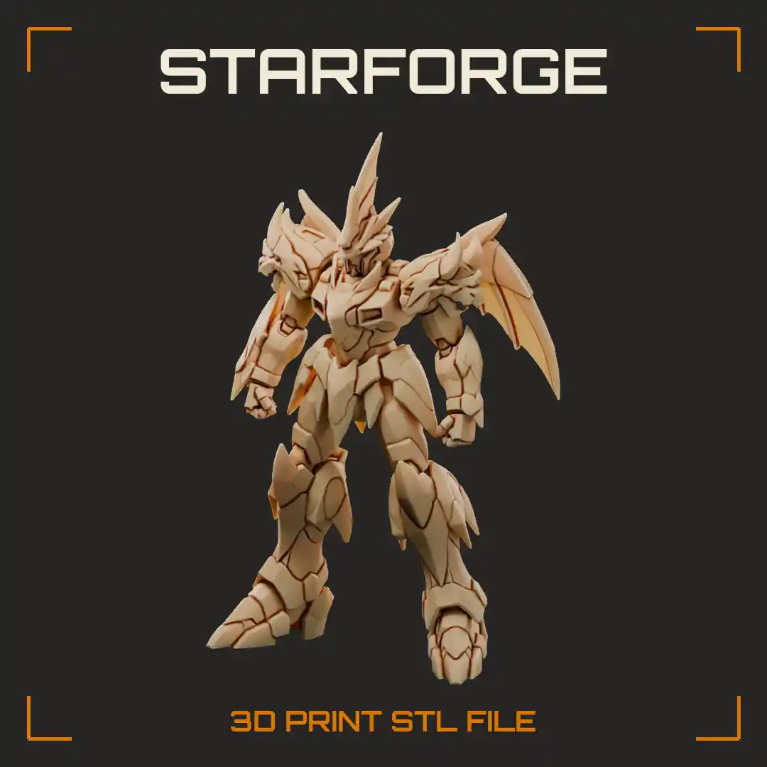 Dragon Armor Mobile Suit With Fin Crest Scaled Plates And Rifle