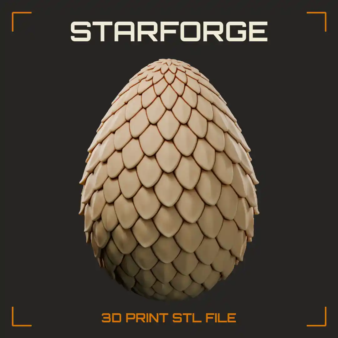 Dragon Egg with Overlapping Scales Cracked Shell and Rocky Nest Base