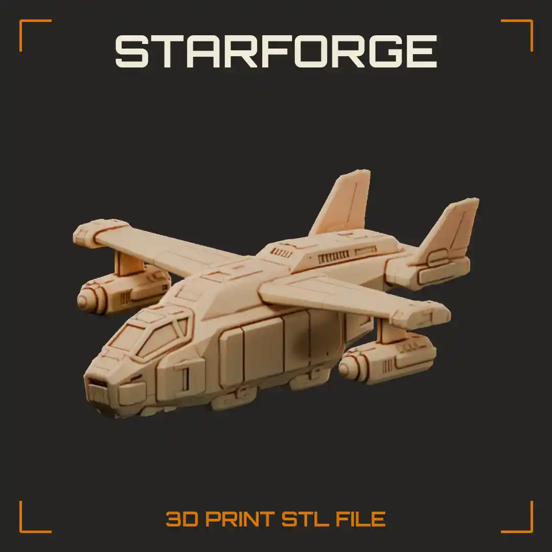 Dropship With Wing Rocket Pylons Troop Bay Doors And Tilt Engines