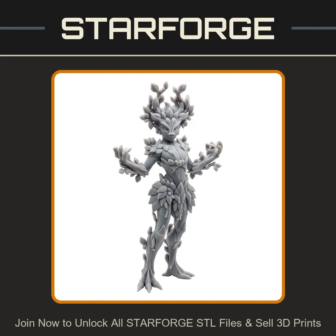 Dryad Wood Spirit Forest Nymph Nature Elemental Leaf Crown Root Feet Bark Skin Branch Antlers - View 1 of 2