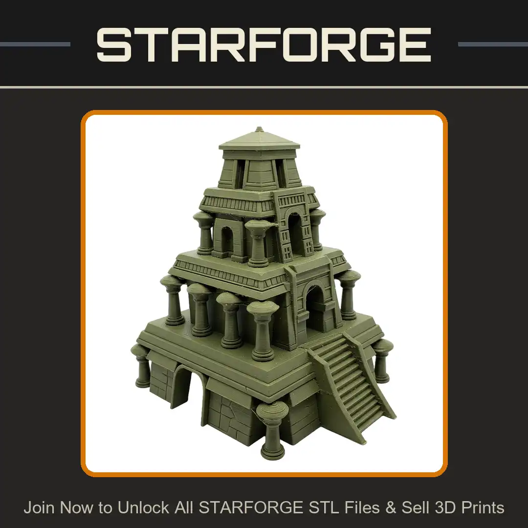 Egyptian Tiered Stepped Pyramid Temple Ziggurat Tomb Ancient Stone Pillars Stairs Arches - View 1 of 2