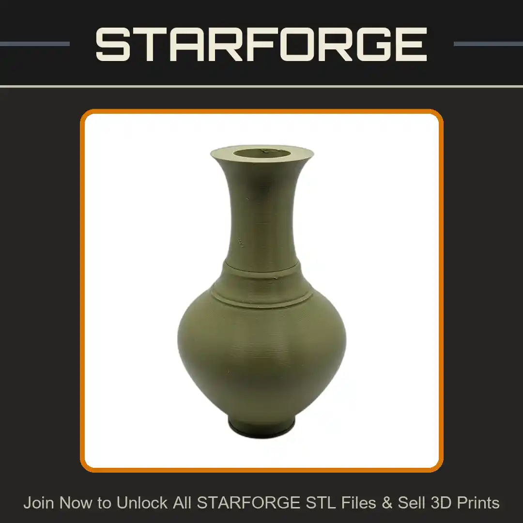 Elegant Ceramic Vase Tall Curved Neck Smooth Surface Planter Plant Pot - 3D Printable STL File