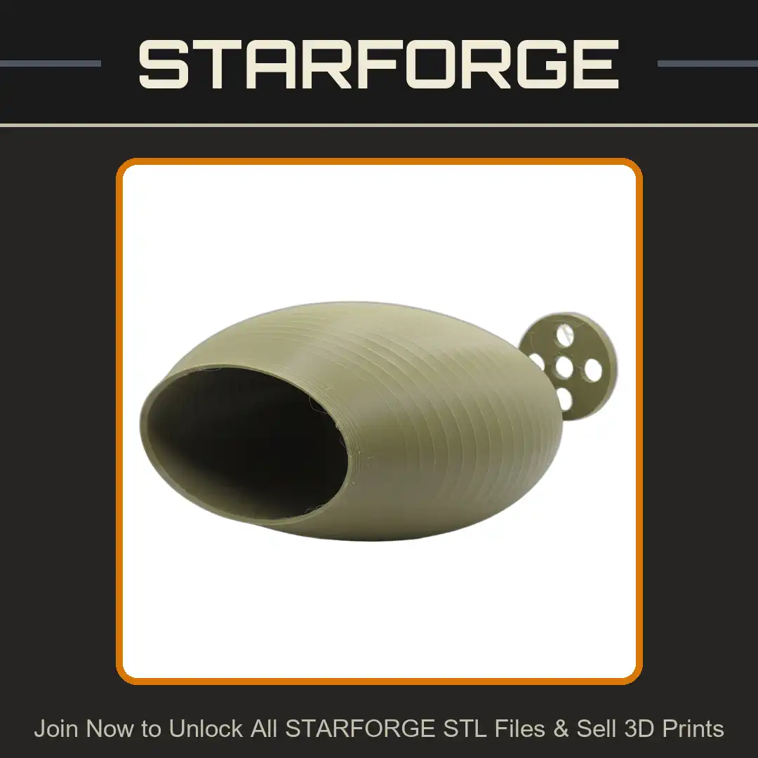 Elliptical Nacelle Thruster Engine Pod Oval Crescent Moon Lunar Ribbed Mounting Disk - View 1 of 3