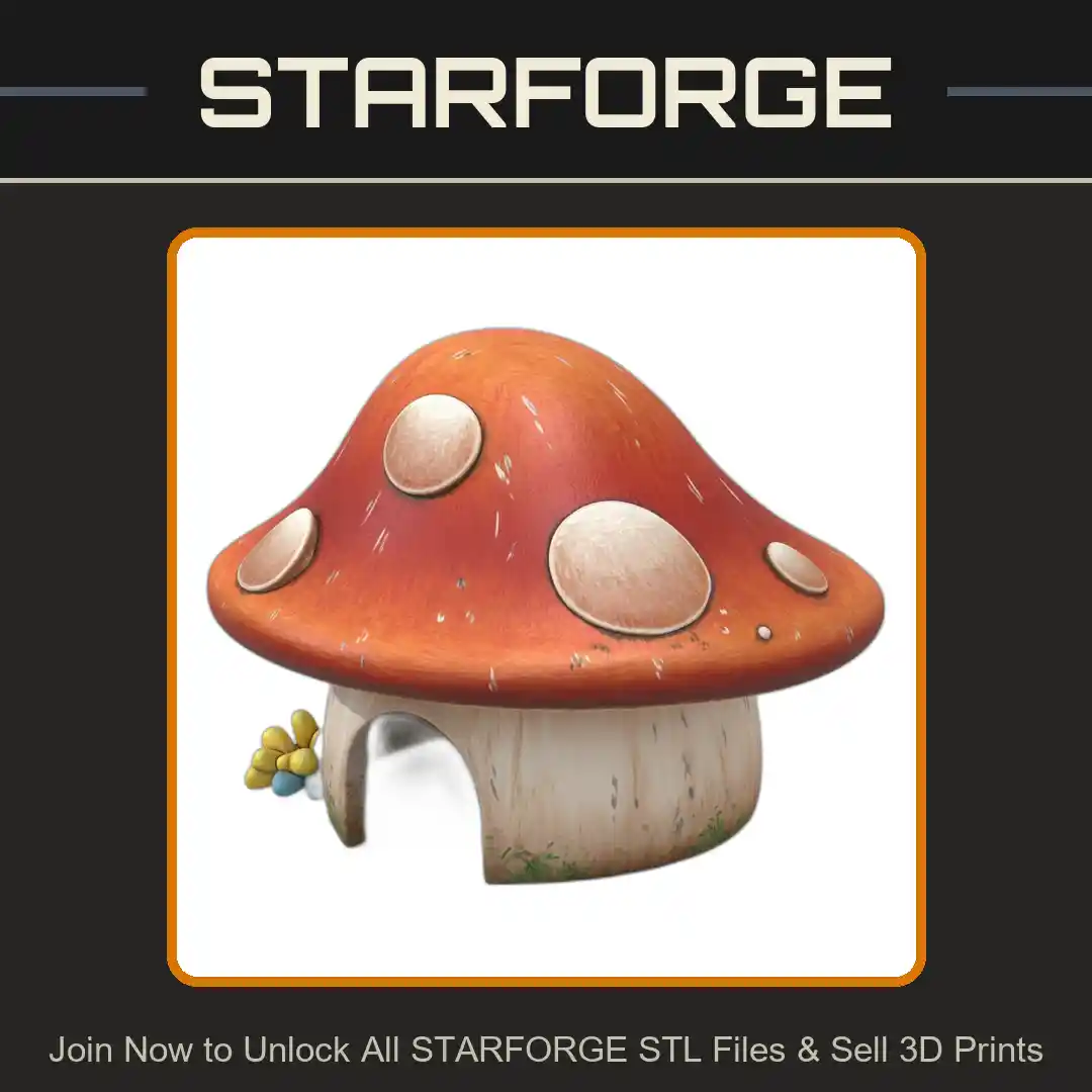 Enchanted Mushroom Shaped Pet Hide for Small Animals - 3D Printable STL File