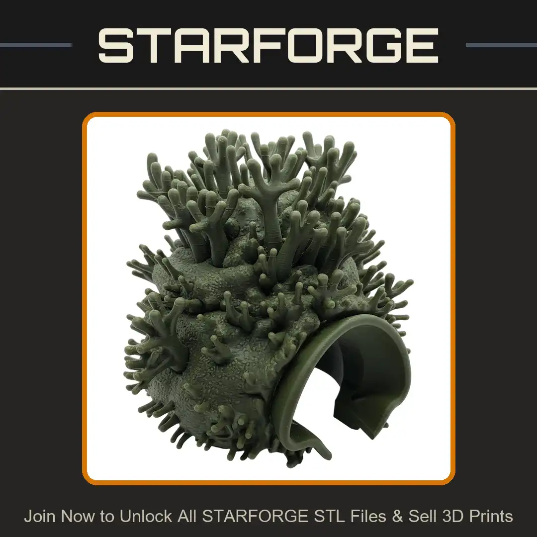 Encrusted Staghorn Coral Polyp Barnacle Growth Alien Parasite Porous Branching Stalks Rim - View 1 of 2