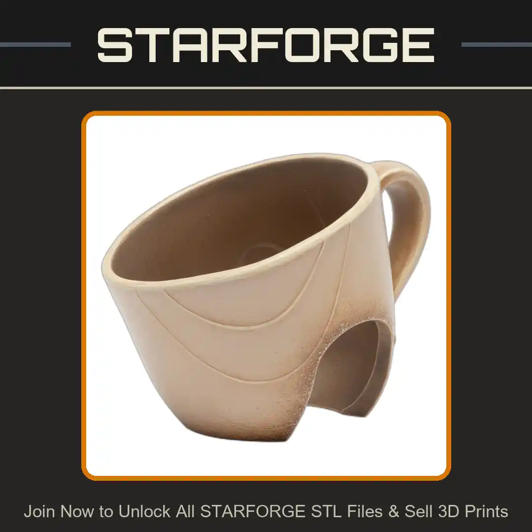 Ergonomic Tilted Handle Coffee Mug for Comfortable Grip - 3D Printable STL File