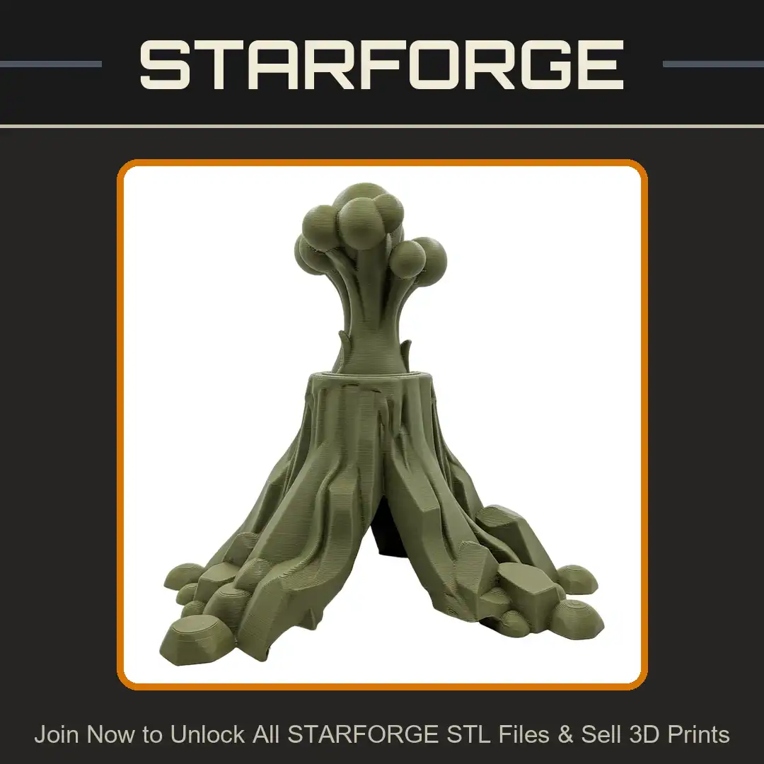 Erupting Stylized Volcano Mountain Magma Smoke Plume Ash Cloud Lava Flow Cave Rocks - View 1 of 2