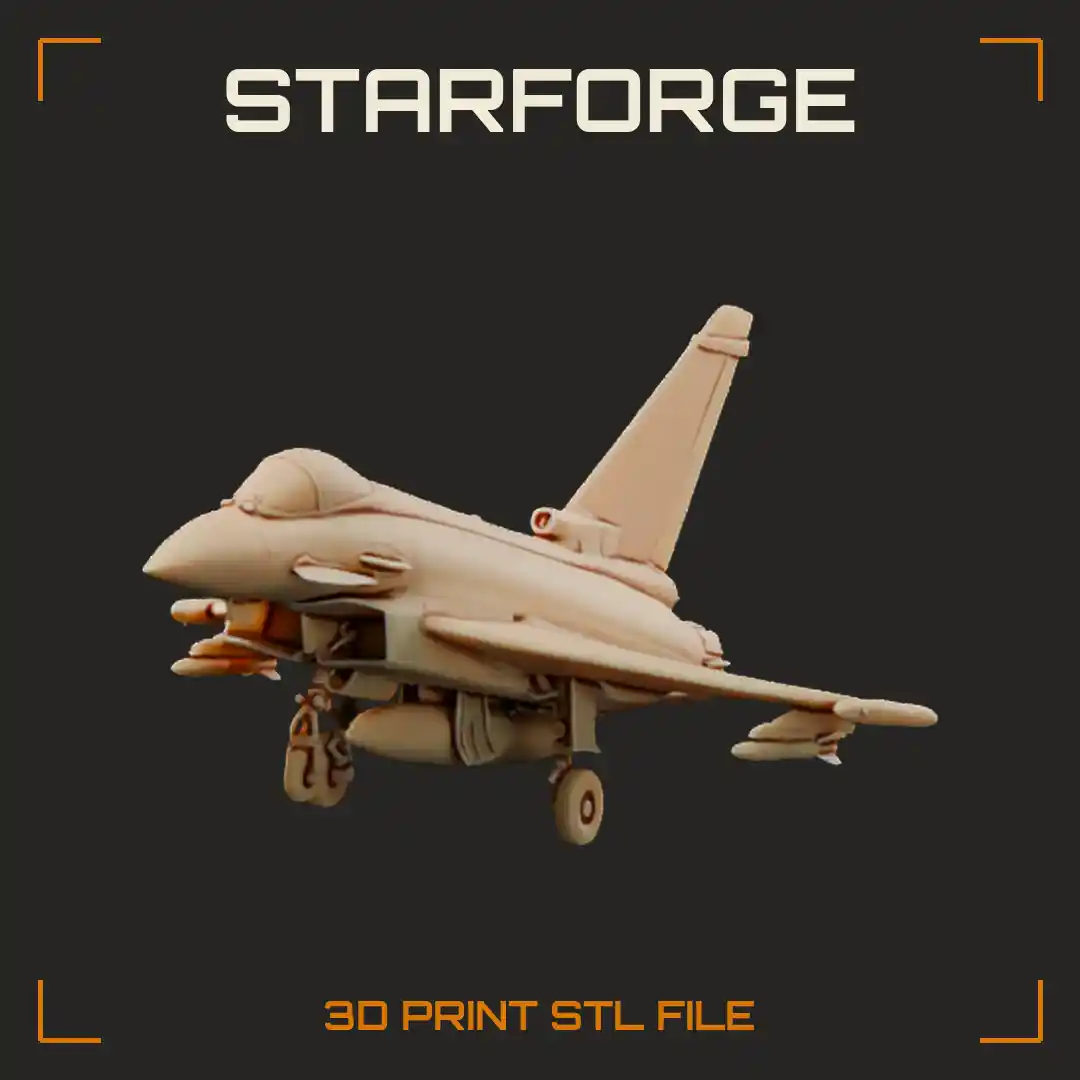 Eurofighter Typhoon Canard Delta Fighter Jet with Chin Intake Twin Engines and Landing Gear
