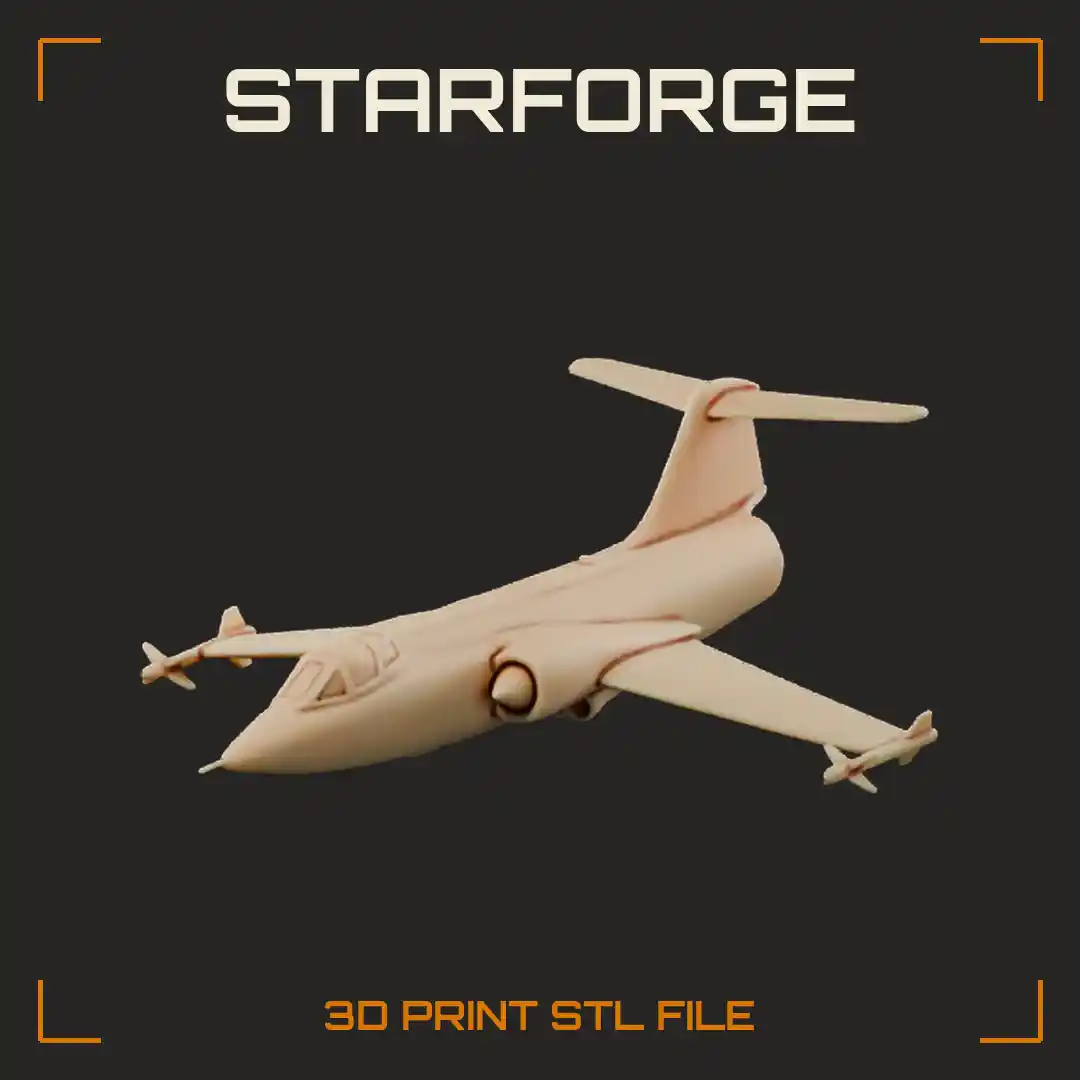 F-104 Starfighter Interceptor Jet with Needle Nose Stubby Thin Wings and T-Tail
