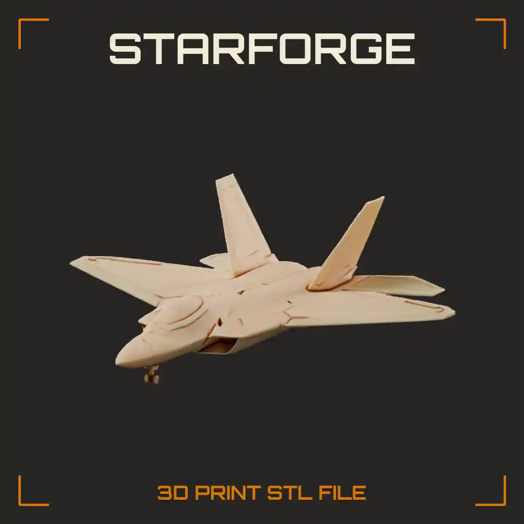 F-22 Stealth Fighter Jet with Diamond Wings Canted Twin Tails and Faceted Fuselage