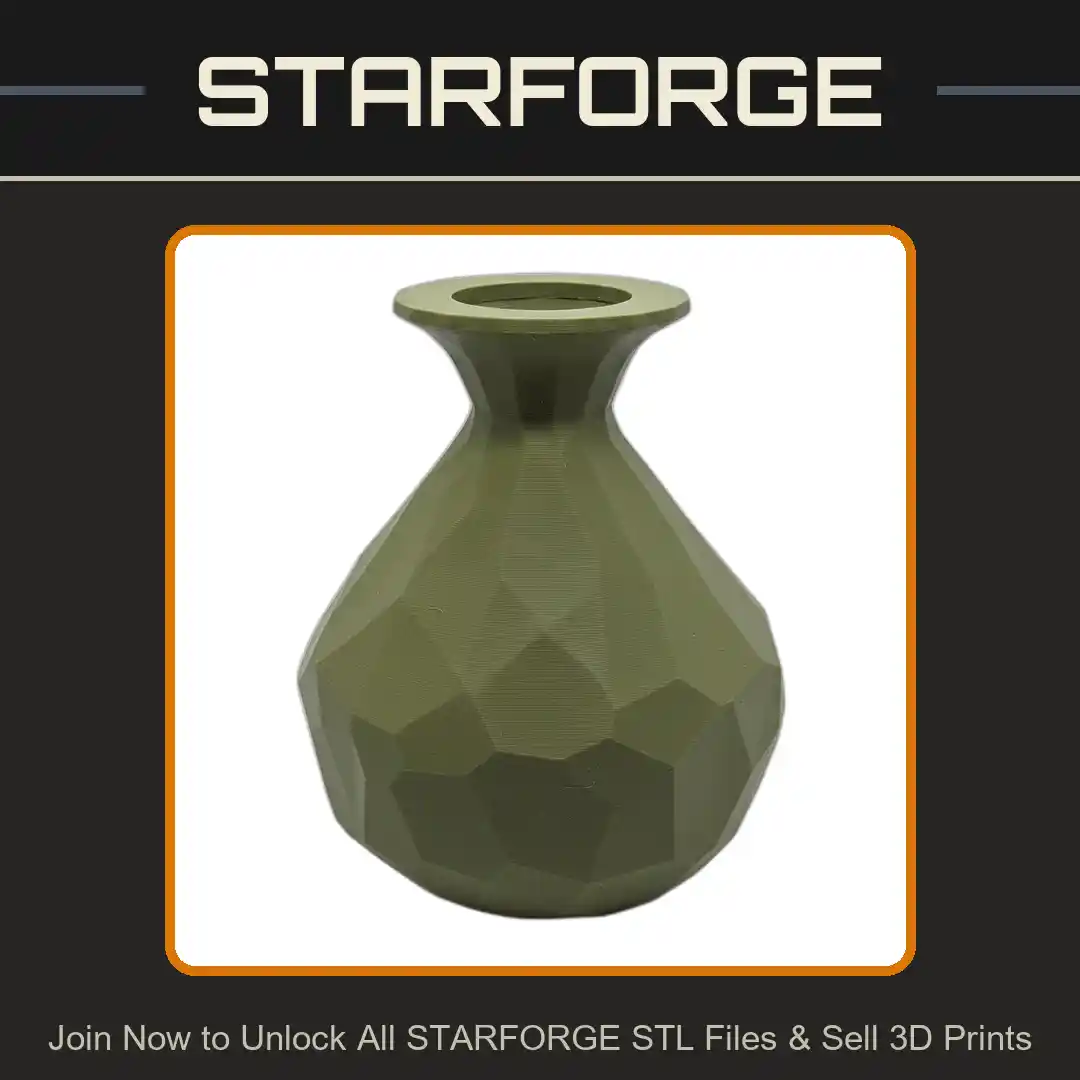 Faceted Geometric Vase Angular Surface Design Planter Plant Pot - 3D Printable STL File